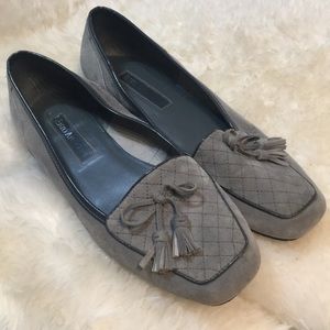 Enzo Angiolini Grey Suede Loafer Flats
